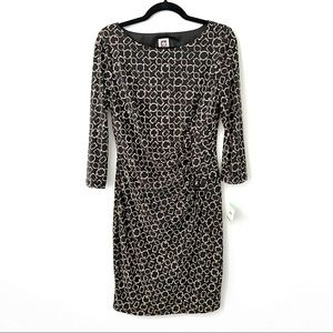 Anne Klein Gold Chain Printed Dress